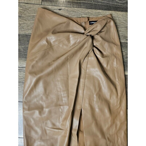 LaMarque Eileen Faux Leather Knot Midi Skirt Small - Picture 9 of 12